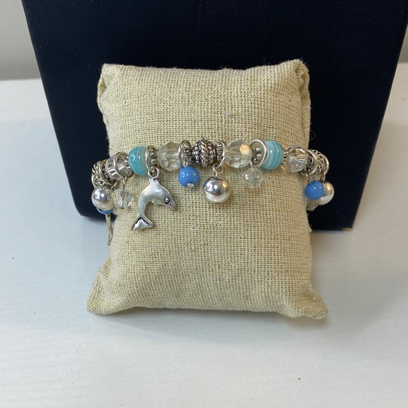 Jewelry - Silver Tone and Blue Charm Bracelet
